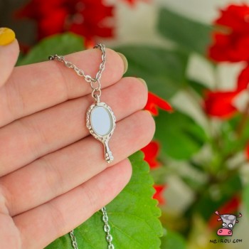 Кулон Зеркало винтажное мини. Модель 2. Цвет серебро